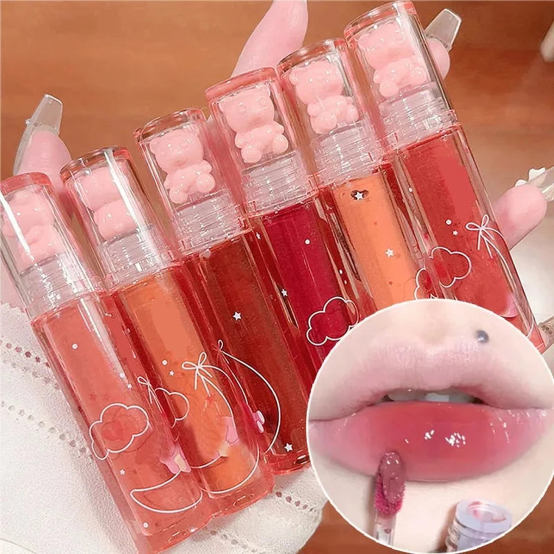 Cute Pink Bear Water Light Lipstick