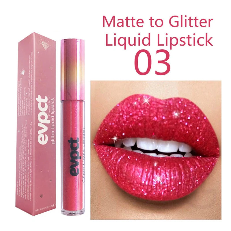 Waterproof Diamond Shimmer Glitter Lipstick